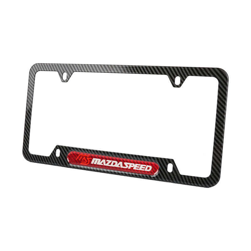 Brand New Universal 1PCS Mazdaspeed Carbon Fiber Look Metal License Plate Frame