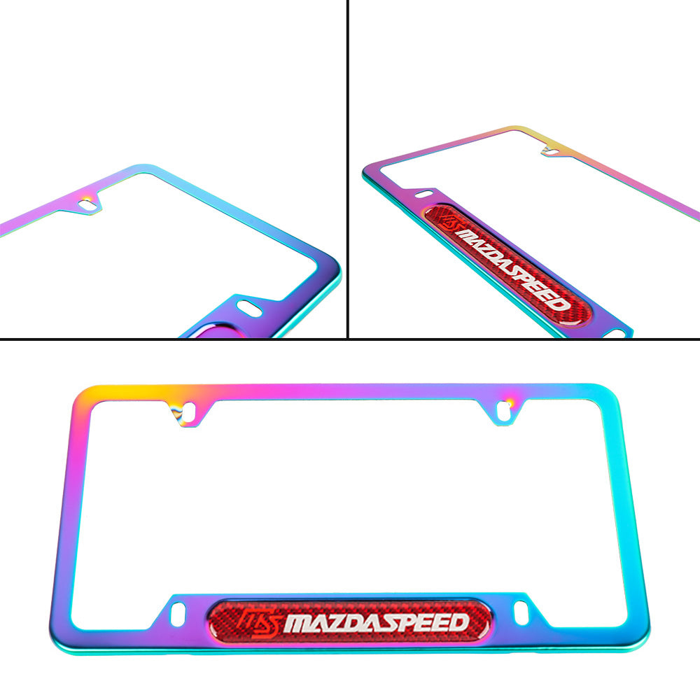 Brand New Universal 1PCS Mazdaspeed Neo Chrome Metal License Plate Frame