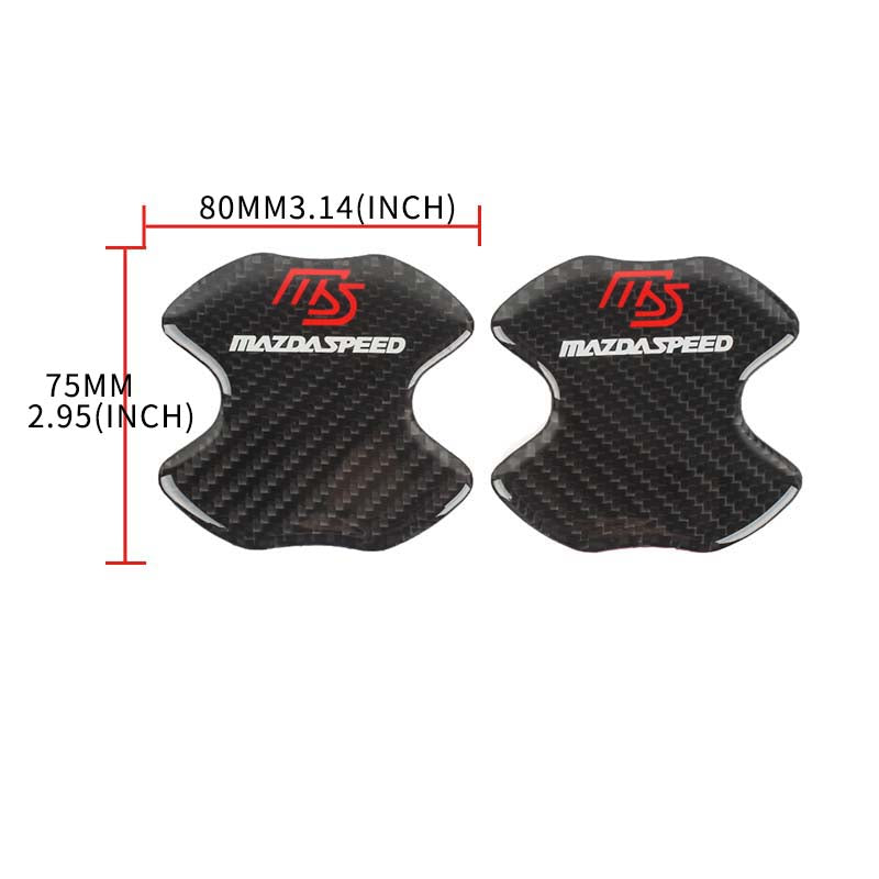 BRAND NEW UNIVERSAL 2PCS MAZDASPEED REAL CARBON FIBER ANTI-SCRATCH DOOR HANDLE PROTECTOR