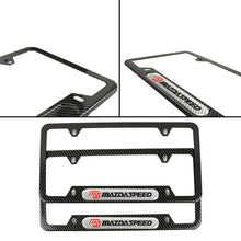 Load image into Gallery viewer, Brand New Universal 2PCS MAZDASPEED Carbon Fiber Look Metal License Plate Frame