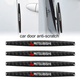 Brand New 4PCS Mitsubishi Real Carbon Fiber Anti Scratch Badge Car Door Handle Cover Trim