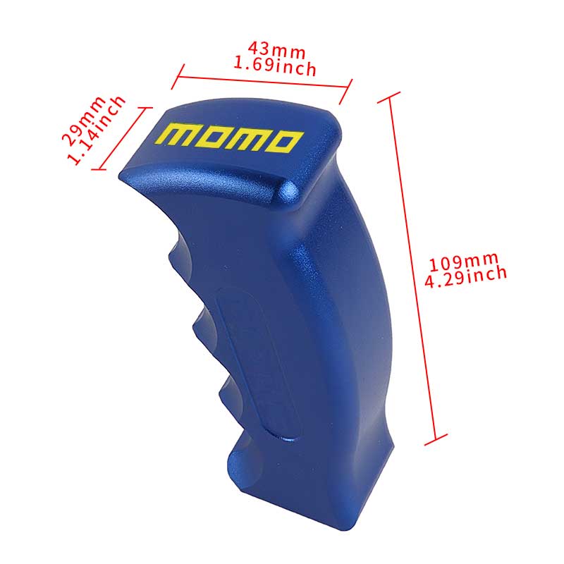 Brand New Momo Universal Blue Aluminum Slotted Pistol Grip Handle Manual Gear Shift Knob Shifter M8 M10 M12