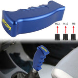 Brand New Momo Universal Blue Aluminum Slotted Pistol Grip Handle Manual Gear Shift Knob Shifter M8 M10 M12