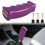 Brand New Momo Universal Purple Aluminum Slotted Pistol Grip Handle Manual Gear Shift Knob Shifter M8 M10 M12