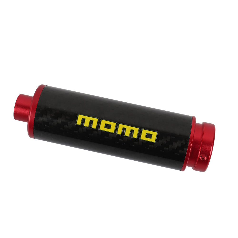 BRAND NEW UNIVERSAL 1PCS MOMO Real Carbon Fiber Car Aluminum Red Handle Hand Brake Sleeve Protector Fitment Cover