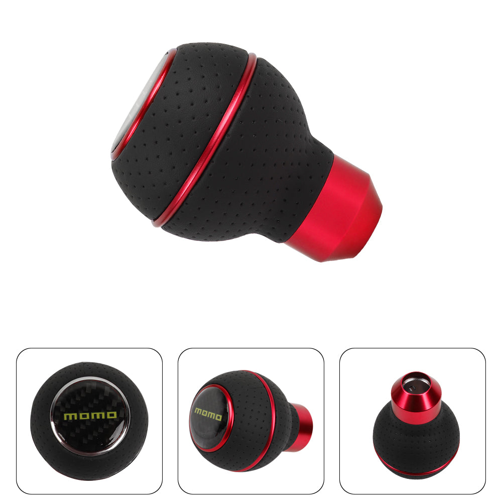 Brand New Universal Leather Momo Red & Black Ball Manual Car Gear Shift Knob MT Manual Shifter M8 M10 M12