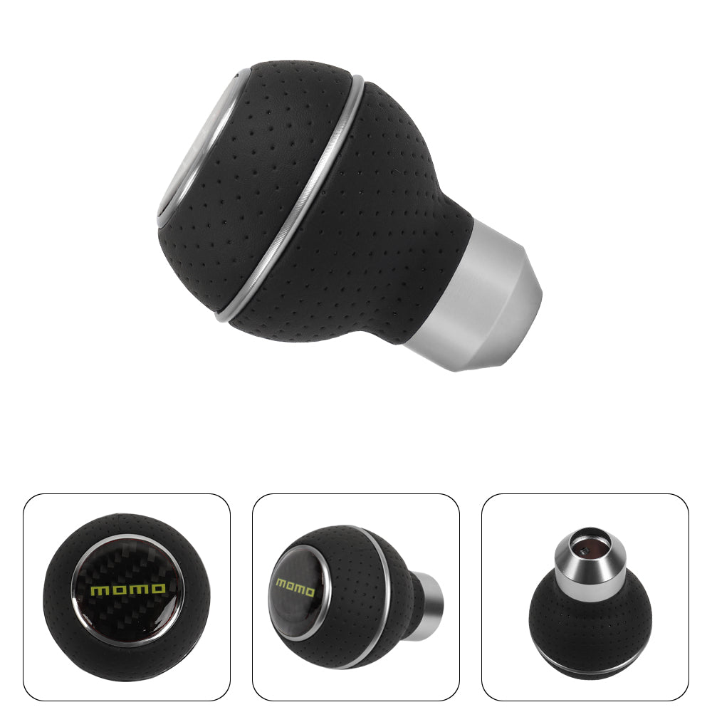 Brand New Universal Leather Momo Silver & Black Ball Manual Car Gear Shift Knob MT Manual Shifter M8 M10 M12