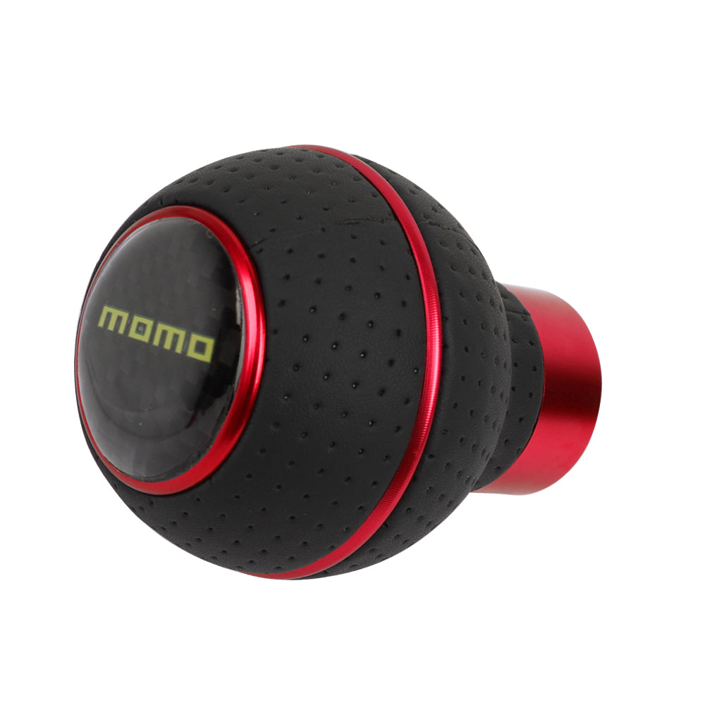 Brand New Universal Momo Carbon Fiber Red & Black Ball Manual Gear Shift Knob Lever Shifter