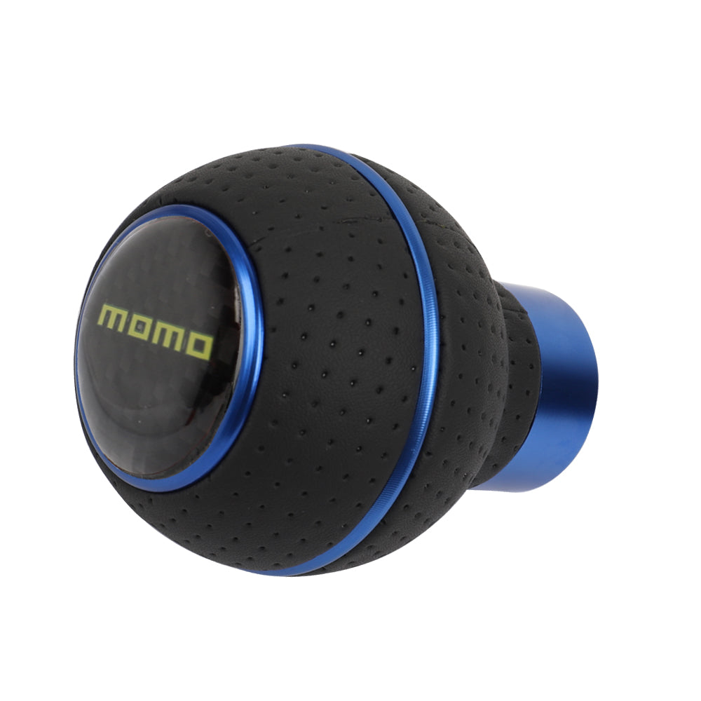 Brand New Universal Momo Carbon Fiber Blue & Black Ball Manual Gear Shift Knob Lever Shifter