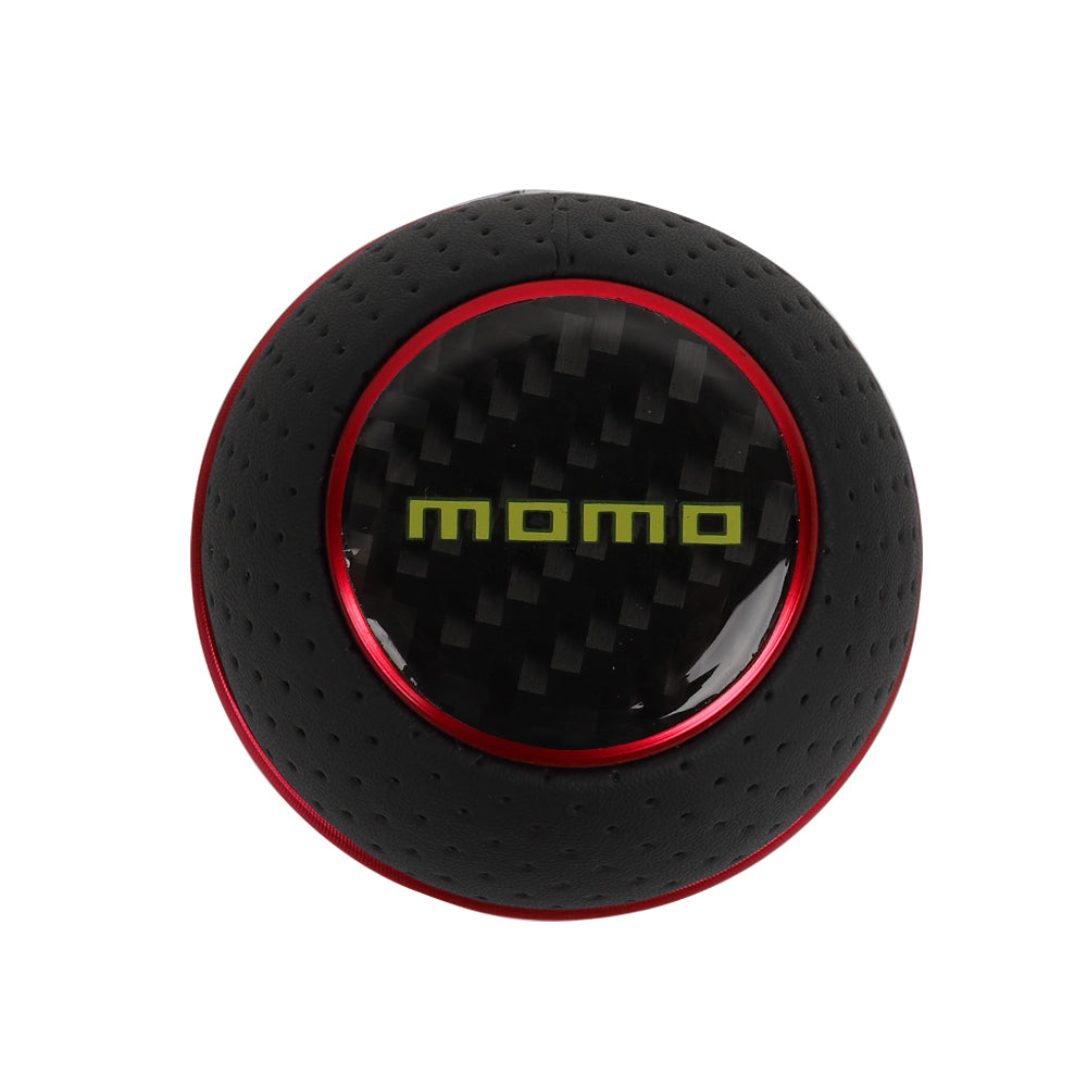 Brand New Universal Momo Carbon Fiber Red & Black Ball Manual Gear Shift Knob Lever Shifter