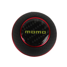 Load image into Gallery viewer, Brand New Universal Momo Carbon Fiber Red &amp; Black Ball Manual Gear Shift Knob Lever Shifter