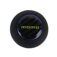 Load image into Gallery viewer, Brand New Universal Momo Carbon Fiber Blue &amp; Black Ball Manual Gear Shift Knob Lever Shifter