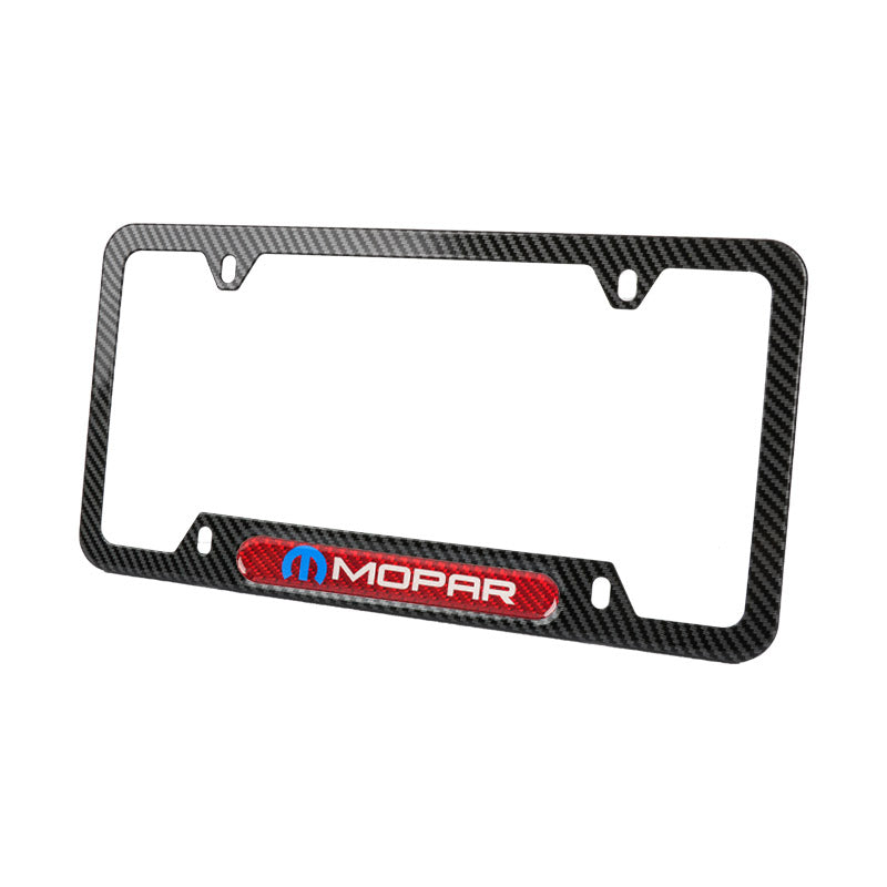 Brand New Universal 1PCS Mopar Carbon Fiber Look Metal License Plate Frame