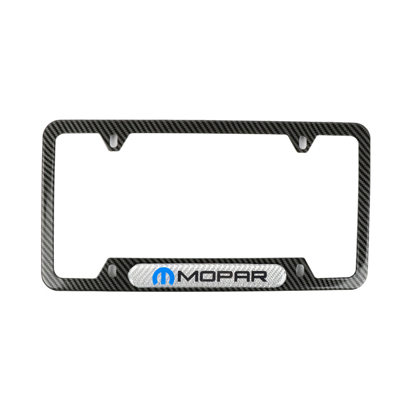 Brand New Universal 1PCS MOPAR Carbon Fiber Look Metal License Plate Frame