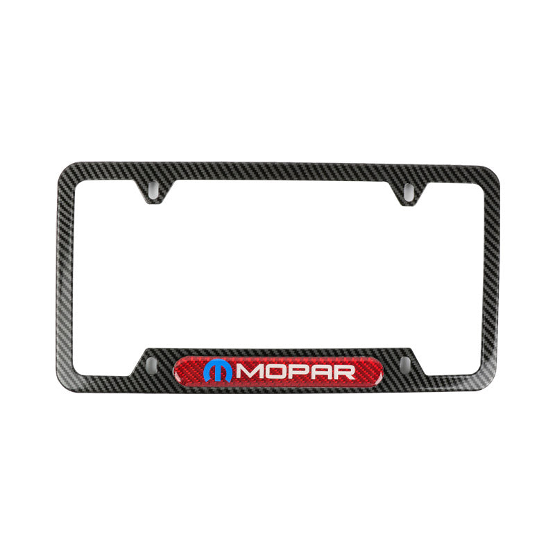 Brand New Universal 1PCS Mopar Carbon Fiber Look Metal License Plate Frame