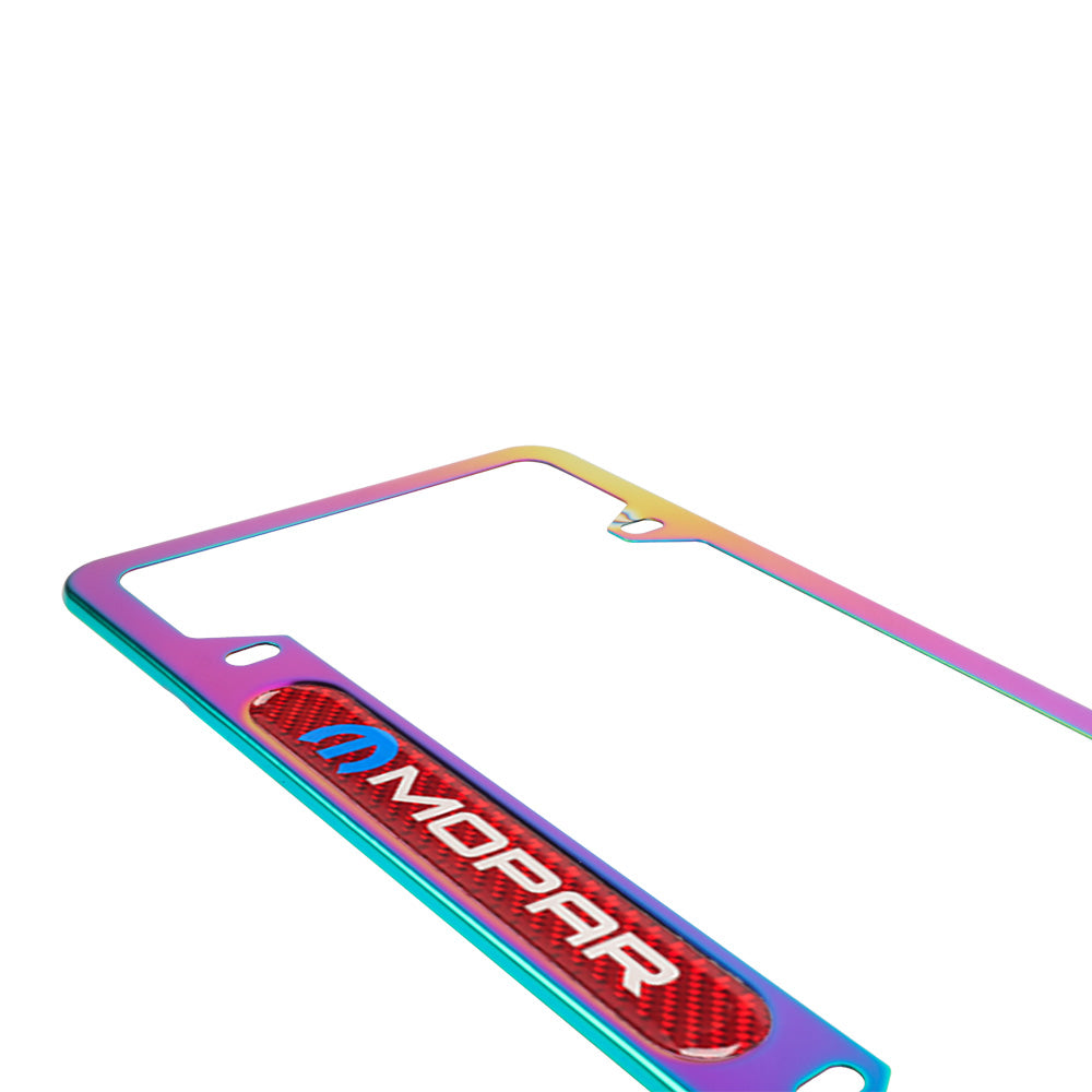 Brand New Universal 1PCS Mopar Neo Chrome Metal License Plate Frame