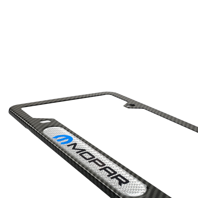 Brand New Universal 1PCS MOPAR Carbon Fiber Look Metal License Plate Frame