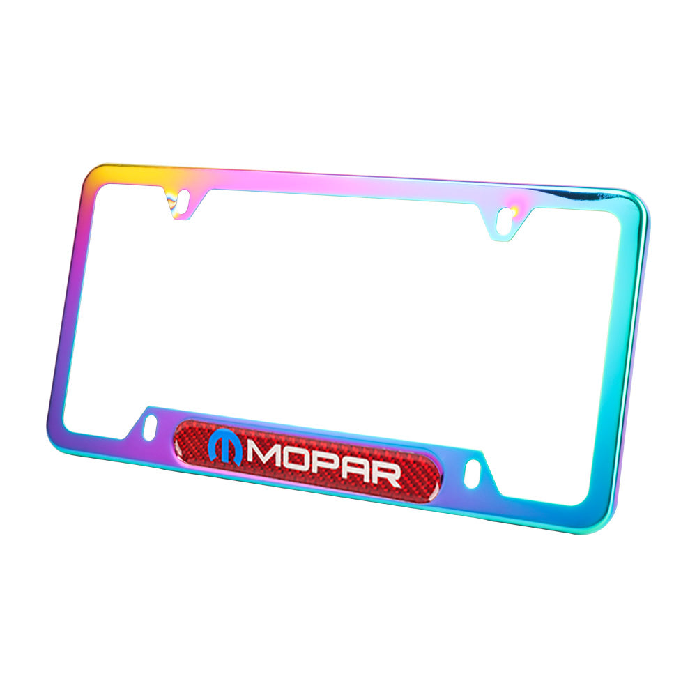 Brand New Universal 1PCS Mopar Neo Chrome Metal License Plate Frame