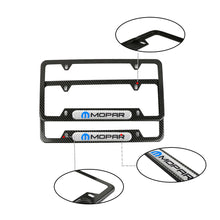 Load image into Gallery viewer, Brand New Universal 2PCS MOPAR Carbon Fiber Look Metal License Plate Frame