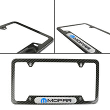 Load image into Gallery viewer, Brand New Universal 1PCS MOPAR Carbon Fiber Look Metal License Plate Frame