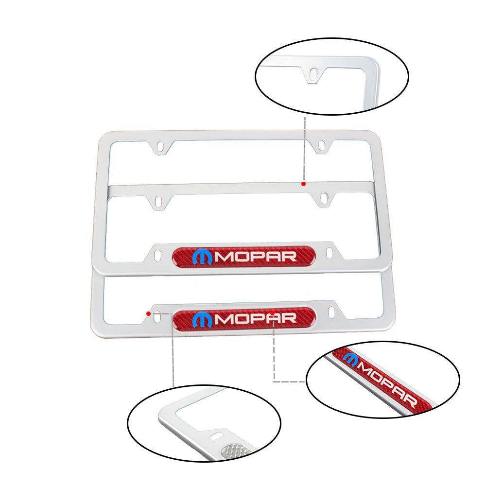 Brand New Universal 1PCS MOPAR Silver Metal License Plate Frame