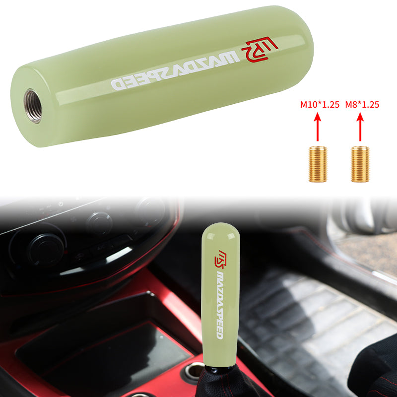 Brand New 15CM Mazdaspeed Universal Glow In the Dark Green Manual Long Stick Shift Knob M8 M10 M12 Adapter