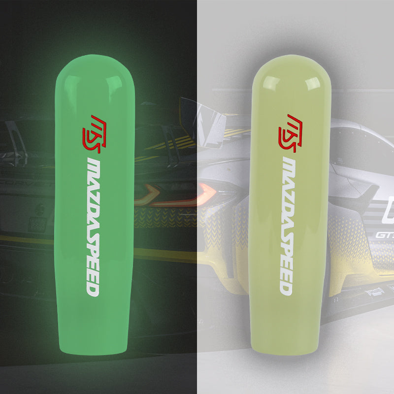 Brand New 15CM Mazdaspeed Universal Glow In the Dark Green Manual Long Stick Shift Knob M8 M10 M12 Adapter