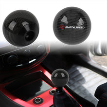 Load image into Gallery viewer, Brand New Universal Mazdaspeed Car Gear Shift Knob Round Ball Shape Black Real Carbon Fiber M8 M10 M12