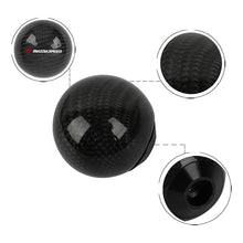 Load image into Gallery viewer, Brand New Universal Mazdaspeed Car Gear Shift Knob Round Ball Shape Black Real Carbon Fiber M8 M10 M12