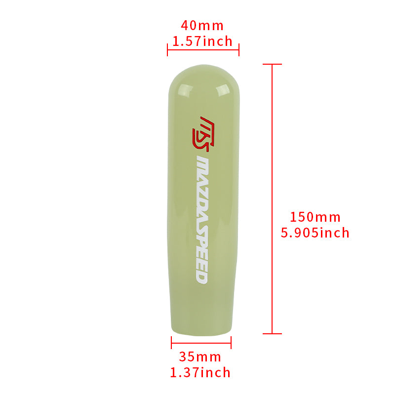 Brand New 15CM Mazdaspeed Universal Glow In the Dark Green Manual Long Stick Shift Knob M8 M10 M12 Adapter