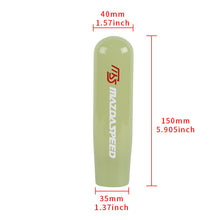 Load image into Gallery viewer, Brand New 15CM Mazdaspeed Universal Glow In the Dark Green Manual Long Stick Shift Knob M8 M10 M12 Adapter