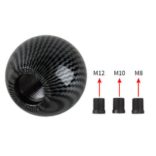 Load image into Gallery viewer, BRAND NEW UNIVERSAL MUGEN JDM Aluminum Carbon Fiber Style Round Ball Manual Gear Stick Shift Knob Universal M8 M10 M12