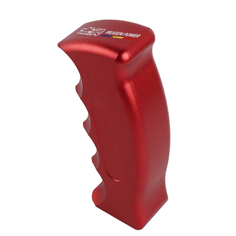 Brand New Mugen Universal Red Aluminum Slotted Pistol Grip Handle Manual Gear Shift Knob Shifter M8 M10 M12