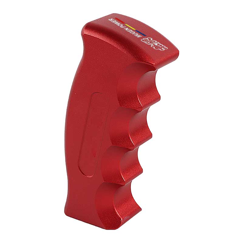 Brand New Mugen Universal Red Aluminum Slotted Pistol Grip Handle Manual Gear Shift Knob Shifter M8 M10 M12