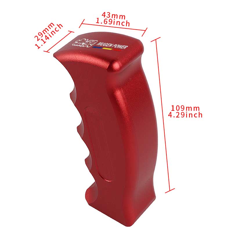 Brand New Mugen Universal Red Aluminum Slotted Pistol Grip Handle Manual Gear Shift Knob Shifter M8 M10 M12