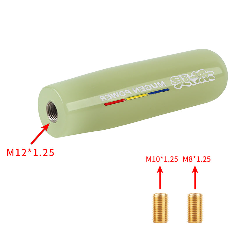 Brand New 15CM Mugen Universal Glow In the Dark Green Manual Long Stick Shift Knob M8 M10 M12 Adapter