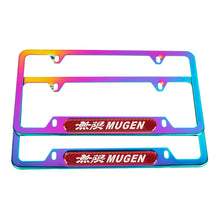 Load image into Gallery viewer, Brand New Universal 2PCS Mugen Neo Chrome Metal License Plate Frame