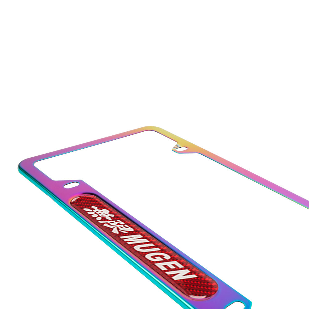 Brand New Universal 1PCS Mugen Neo Chrome Metal License Plate Frame