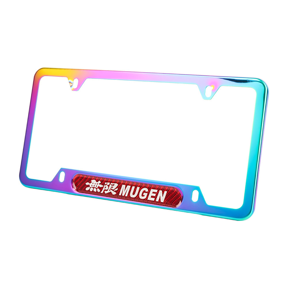 Brand New Universal 1PCS Mugen Neo Chrome Metal License Plate Frame