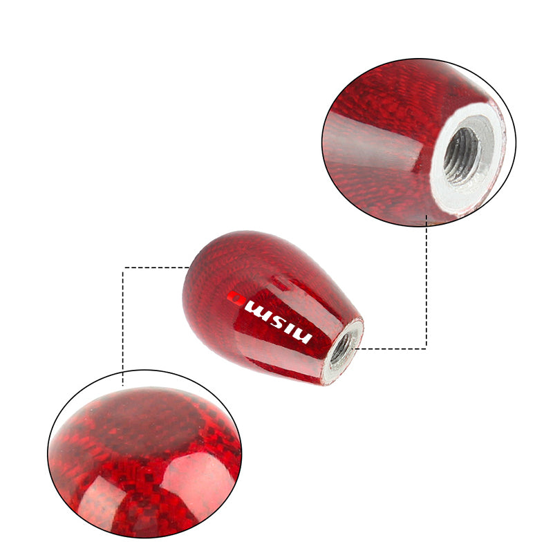 Brand New Universal Nismo Red Real Carbon Fiber Manual Gear Stick Shift Knob Shifter M8 M10 M12