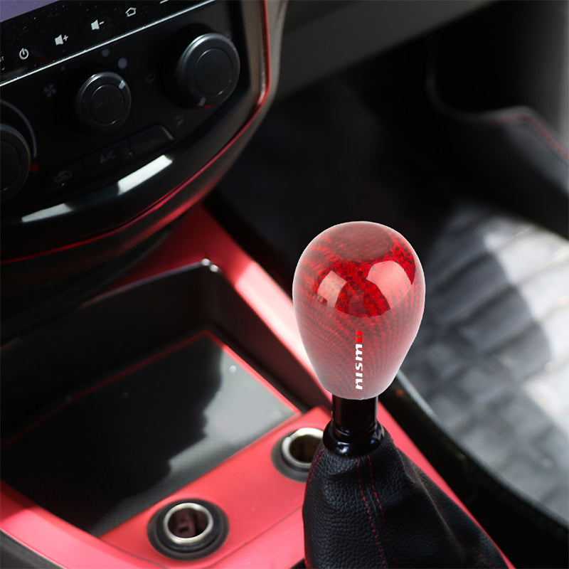 Brand New Universal Nismo Red Real Carbon Fiber Manual Gear Stick Shift Knob Shifter M8 M10 M12