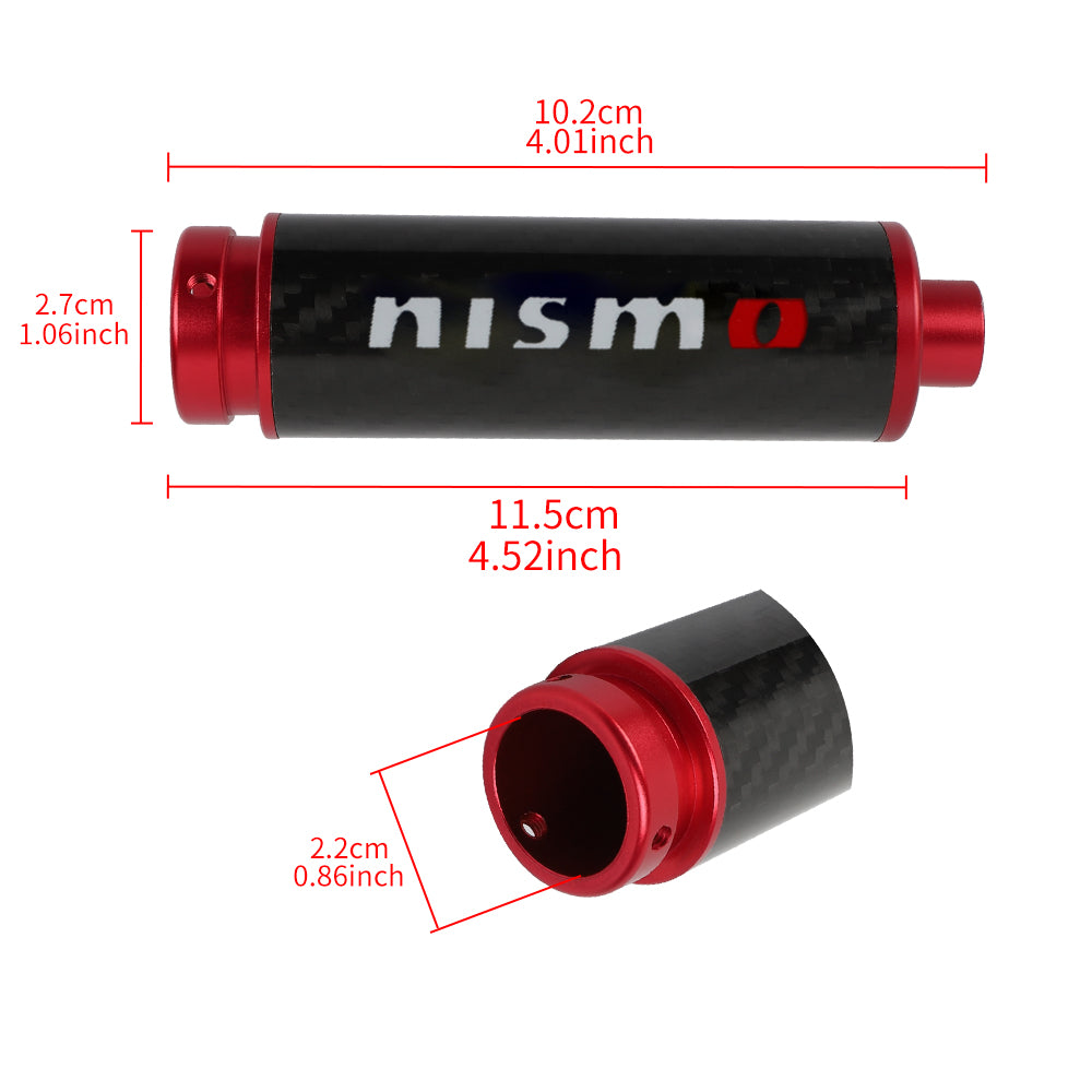 BRAND NEW UNIVERSAL 1PCS NISMO Real Carbon Fiber Car Aluminum Red Handle Hand Brake Sleeve Protector Fitment Cover