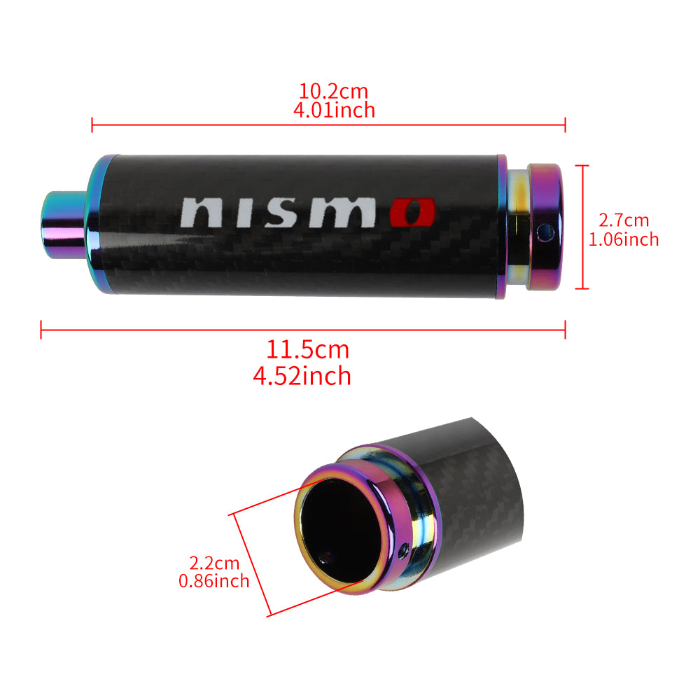 BRAND NEW UNIVERSAL 1PCS NISMO Real Carbon Fiber Car Aluminum Neo Chrome Handle Hand Brake Sleeve Protector Fitment Cover