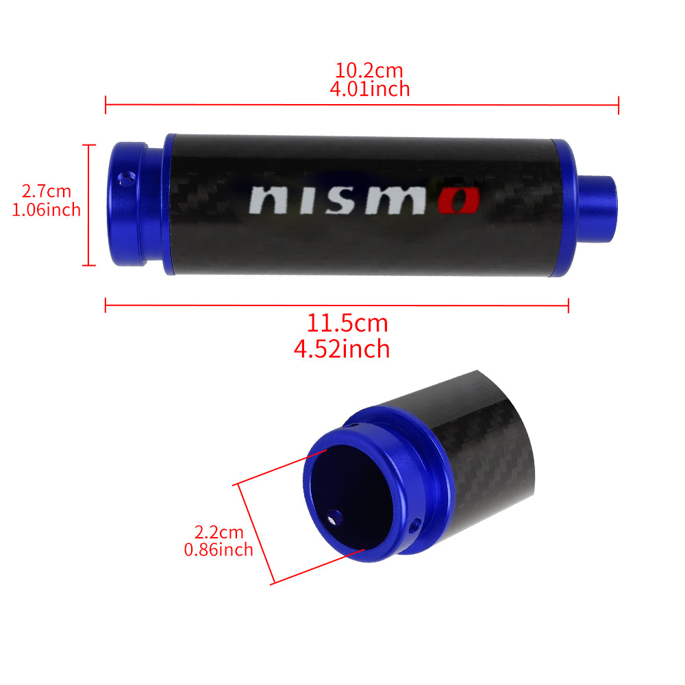 BRAND NEW UNIVERSAL 1PCS NISMO Real Carbon Fiber Car Aluminum Blue Handle Hand Brake Sleeve Protector Fitment Cover