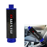 BRAND NEW UNIVERSAL 1PCS NISMO Real Carbon Fiber Car Aluminum Blue Handle Hand Brake Sleeve Protector Fitment Cover