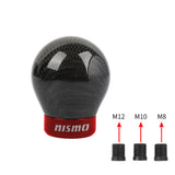 Brand New Nismo Universal Real Carbon Fiber Round Ball Manual Car Racing Gear Shift Knob Shifter M12 M10 M8