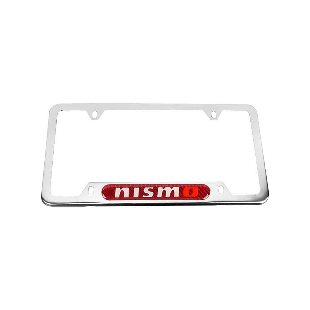 Brand New Universal 2PCS NISMO Chrome Metal License Plate Frame