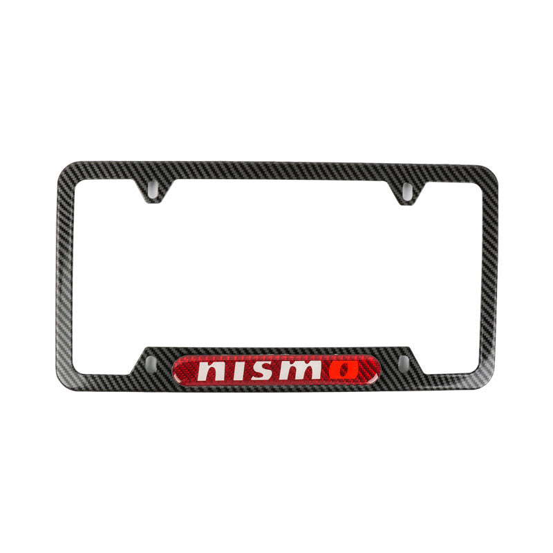 Brand New Universal 1PCS Nismo Carbon Fiber Look Metal License Plate Frame