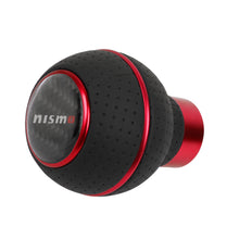 Load image into Gallery viewer, Brand New Universal Leather Nismo Red &amp; Black Ball Manual Car Gear Shift Knob MT Manual Shifter M8 M10 M12