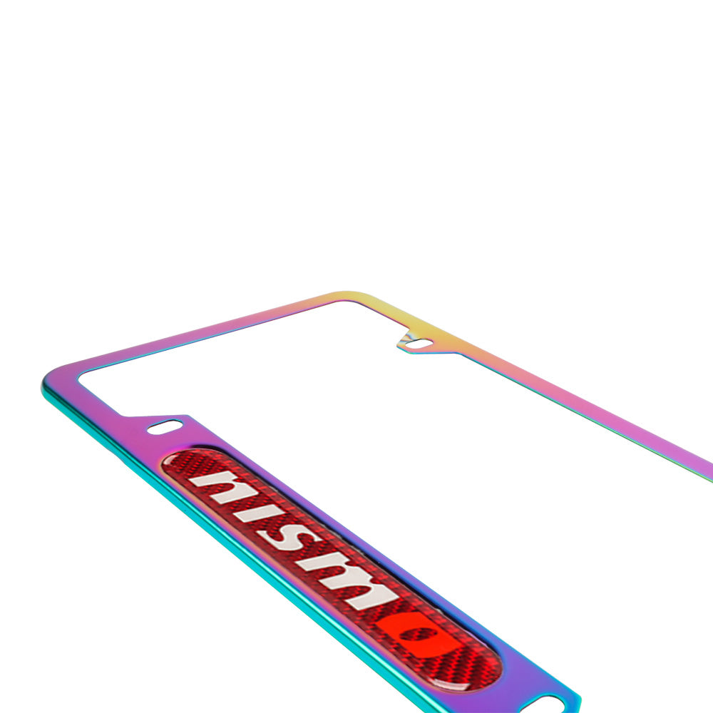 Brand New Universal 2PCS Nismo Neo Chrome Metal License Plate Frame